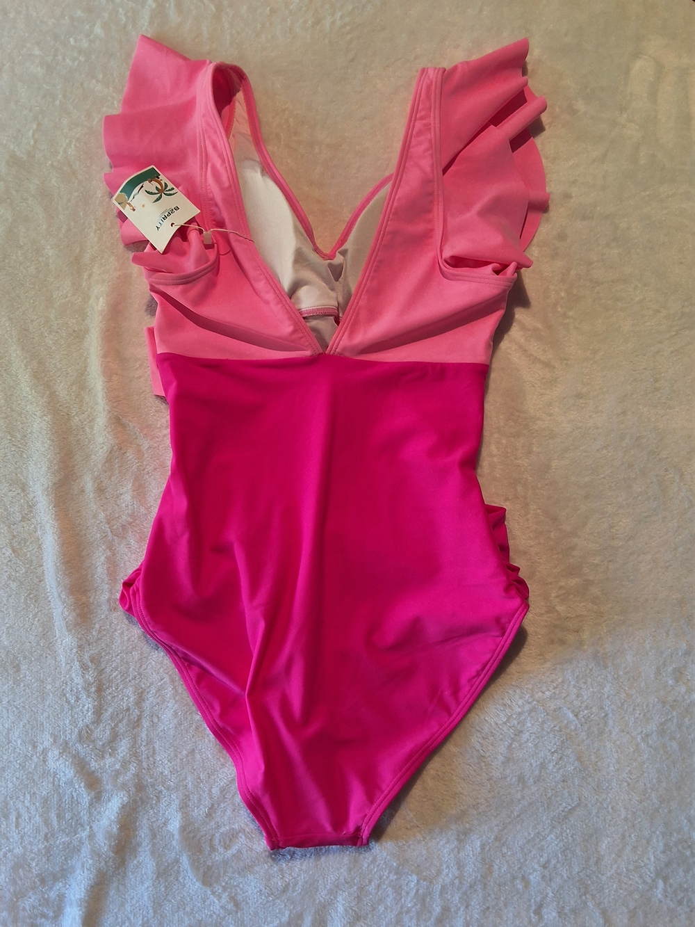 Pink Ruffled One-Piece Swimsuit - Picture 4 of 6